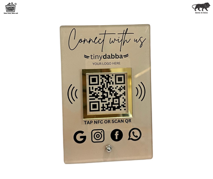Custom NFC & QR Code Social Media Contact Stand – Tiny Dabba