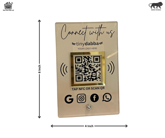 Custom NFC & QR Code Social Media Contact Stand – Tiny Dabba