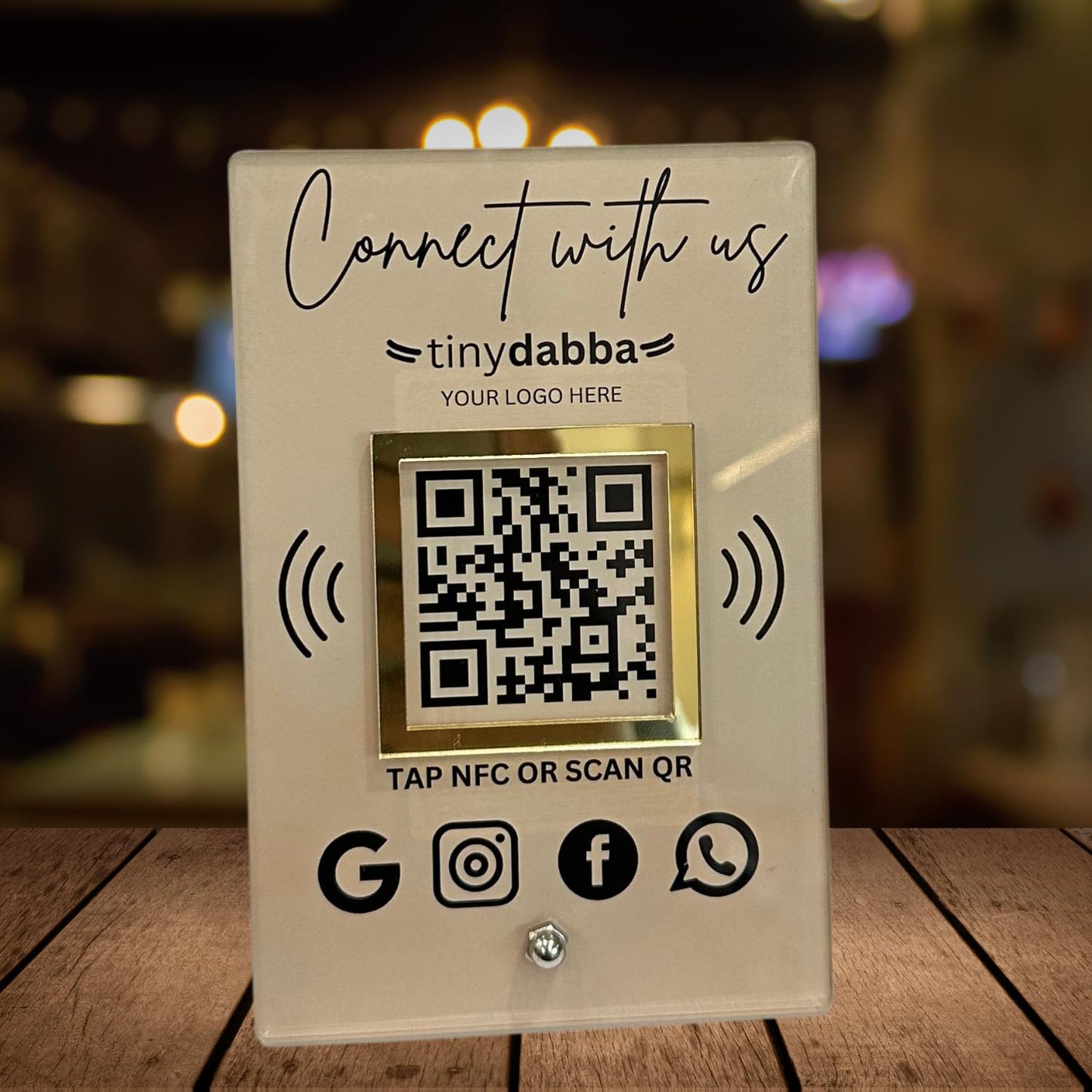 Custom NFC & QR Code Social Media Contact Stand – Tiny Dabba