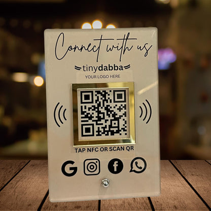 Custom NFC & QR Code Social Media Contact Stand – Tiny Dabba