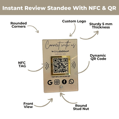 Custom NFC & QR Code Social Media Contact Stand – Tiny Dabba