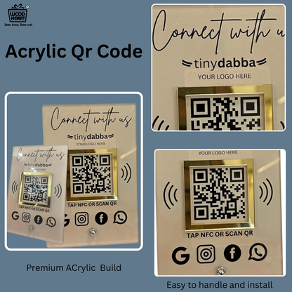 Custom NFC & QR Code Social Media Contact Stand – Tiny Dabba