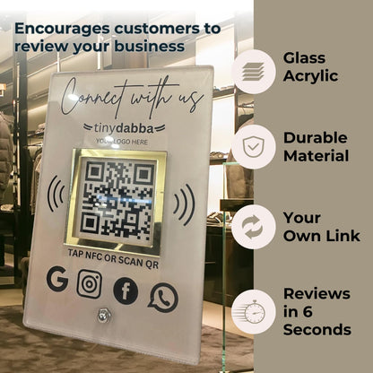 Custom NFC & QR Code Social Media Contact Stand – Tiny Dabba