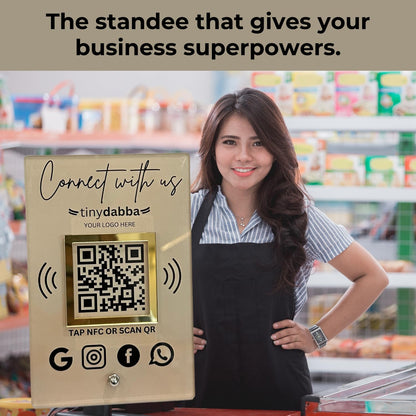 Custom NFC & QR Code Social Media Contact Stand – Tiny Dabba