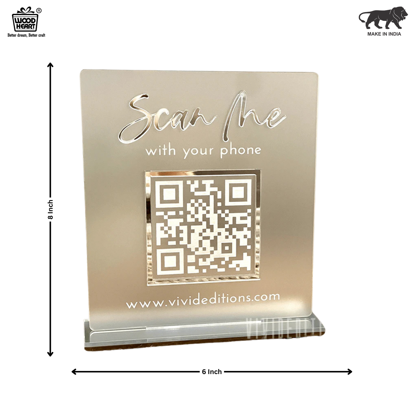 Premium Frosted Acrylic QR Code Table Display – Scan Me Edition