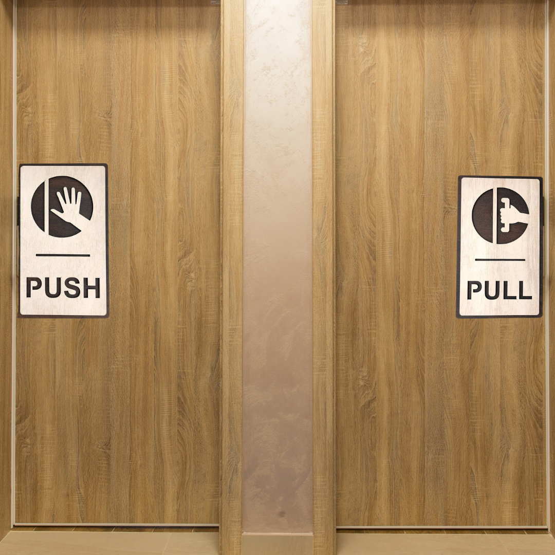 Wooden Push & Pull Door Sign Board Set