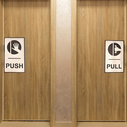 Wooden Push & Pull Door Sign Board Set