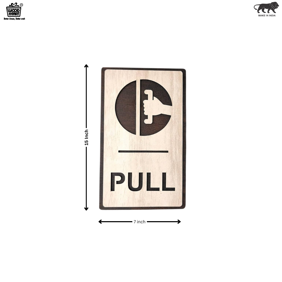 Wooden Push & Pull Door Sign Board Set