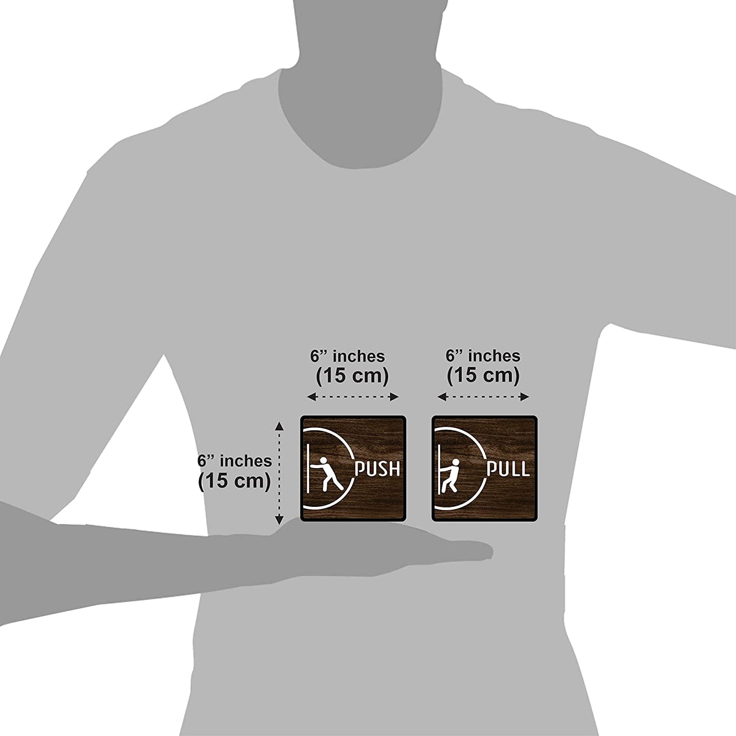 Modern Wooden Push & Pull Door Signs – Minimalist Engraved Set