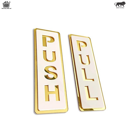 Luxury Gold-Plated Push & Pull Door Signs – Vertical Design
