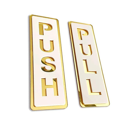 Luxury Gold-Plated Push & Pull Door Signs – Vertical Design
