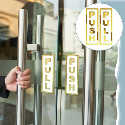 Luxury Gold-Plated Push & Pull Door Signs – Vertical Design