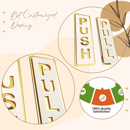 Luxury Gold-Plated Push & Pull Door Signs – Vertical Design