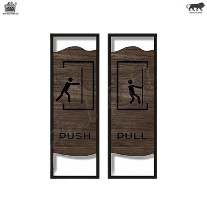 Premium Wooden Push & Pull Door Signs – Modern Frame Design