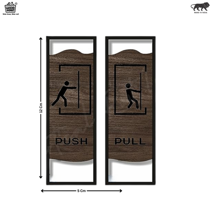 Premium Wooden Push & Pull Door Signs – Modern Frame Design