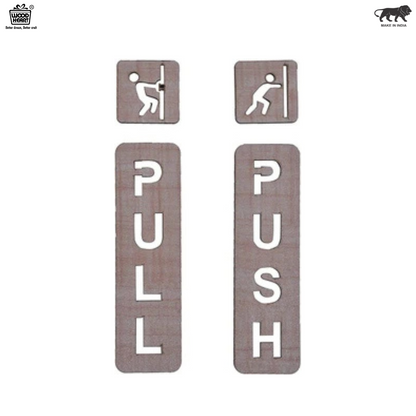 Premium Wooden Push & Pull Door Signs – Modern Frame Design