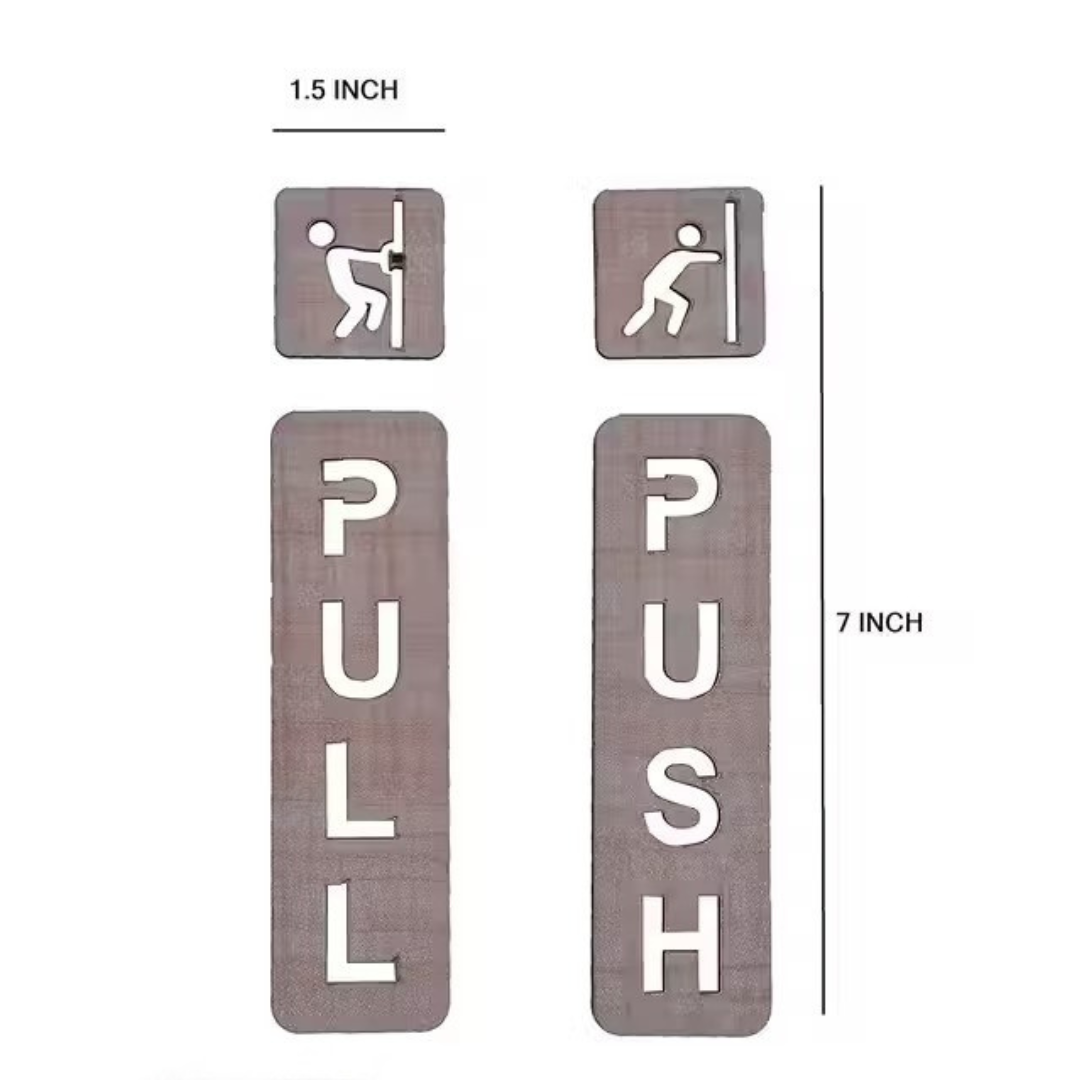 Premium Wooden Push & Pull Door Signs – Modern Frame Design