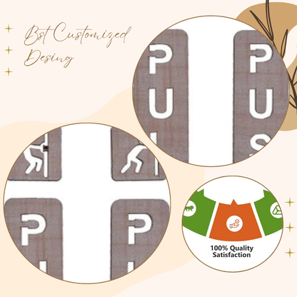 Premium Wooden Push & Pull Door Signs – Modern Frame Design