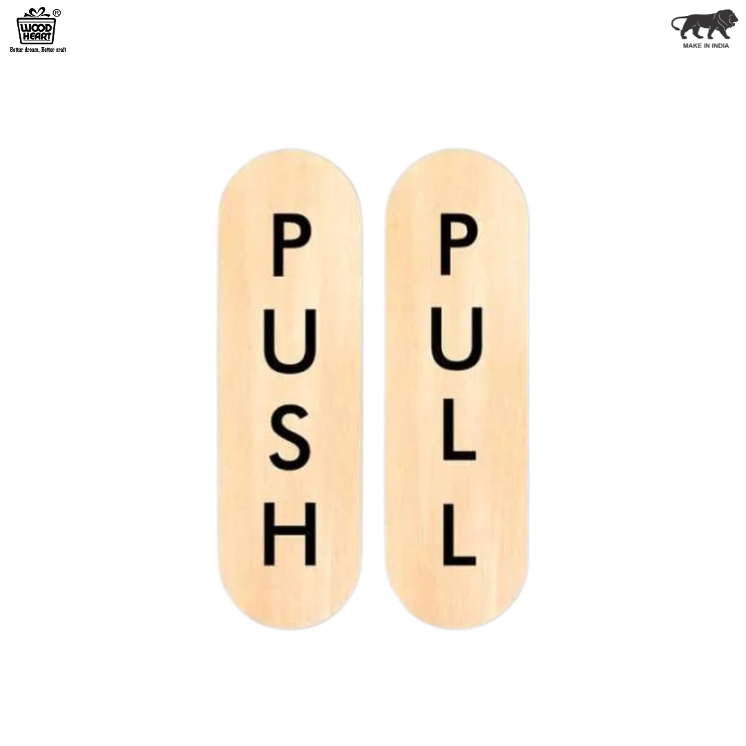 Wooden Vertical Push & Pull Door Sign Boards