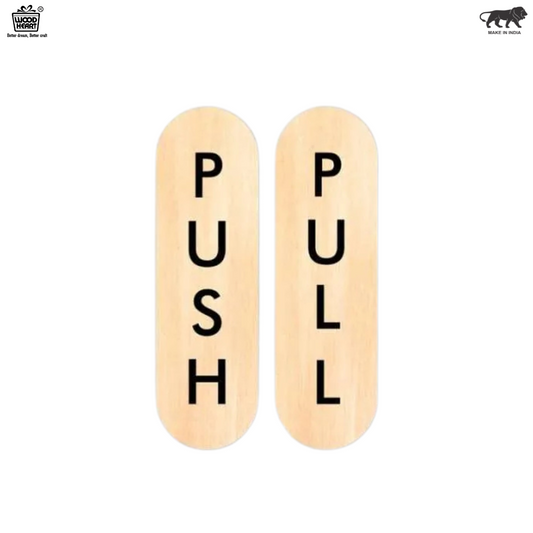 Wooden Vertical Push & Pull Door Sign Boards