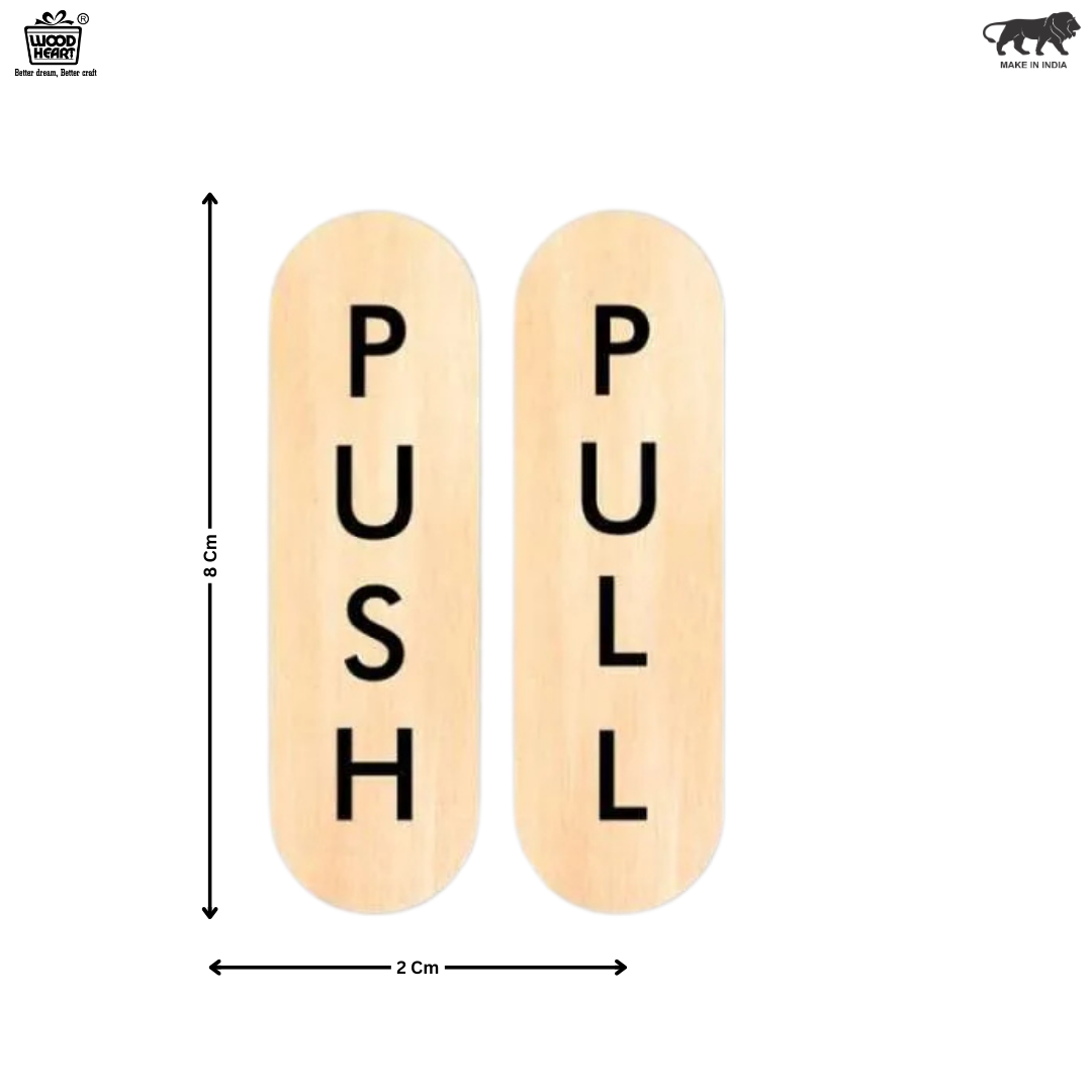 Wooden Vertical Push & Pull Door Sign Boards