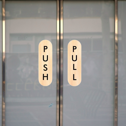 Wooden Vertical Push & Pull Door Sign Boards