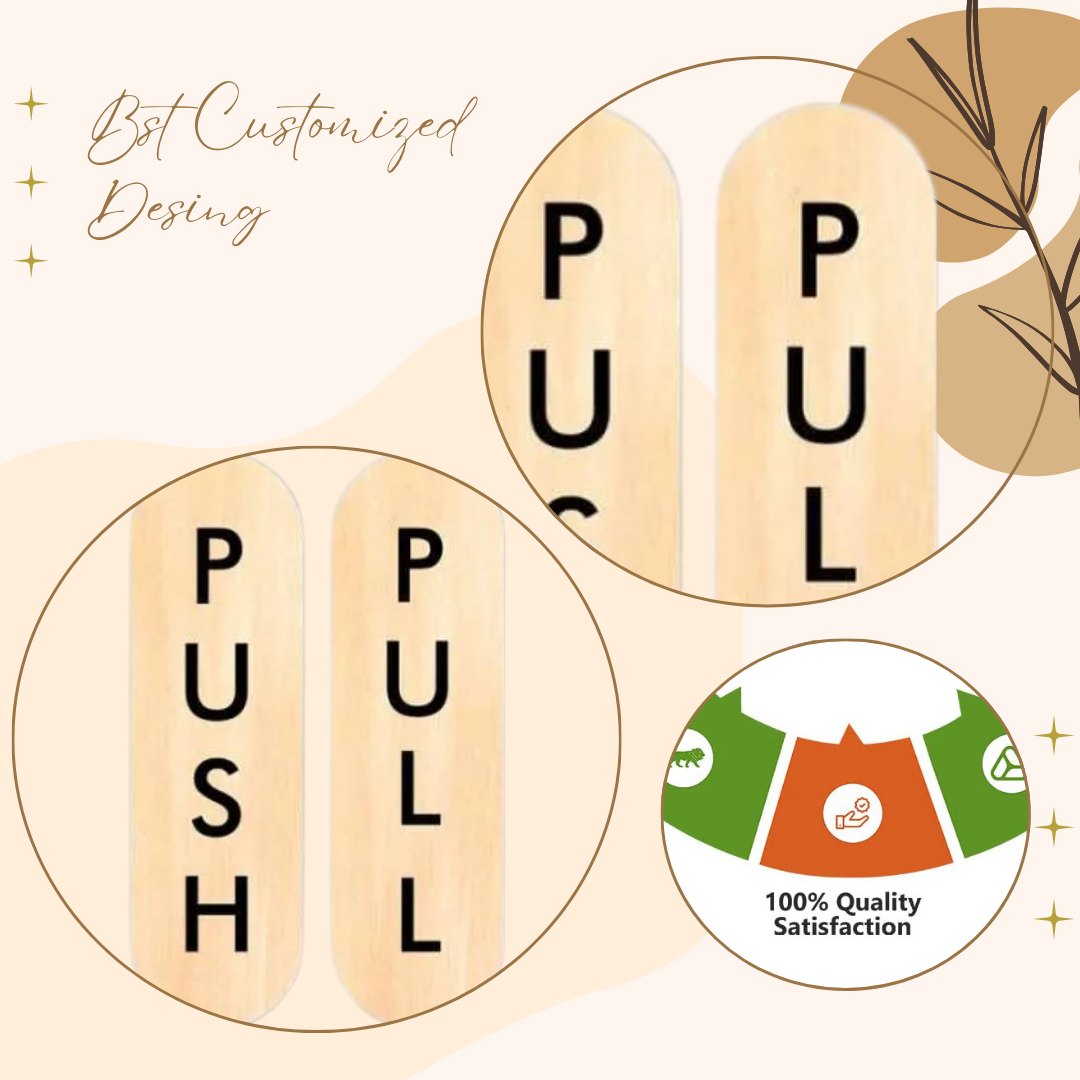 Wooden Vertical Push & Pull Door Sign Boards