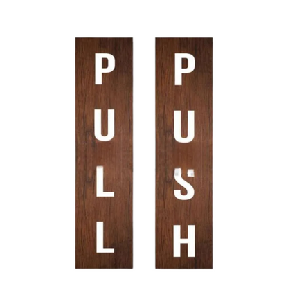 Vertical Wooden Push & Pull Door Sign Set