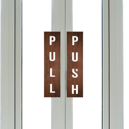 Vertical Wooden Push & Pull Door Sign Set