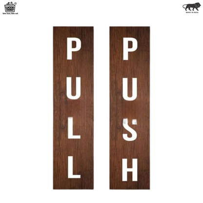 Vertical Wooden Push & Pull Door Sign Set
