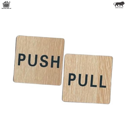 Minimalist Wooden Push & Pull Door Sign Set