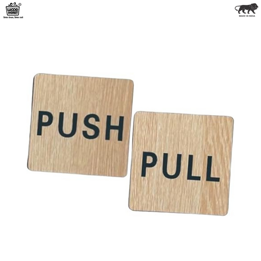 Minimalist Wooden Push & Pull Door Sign Set