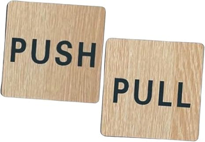 Minimalist Wooden Push & Pull Door Sign Set