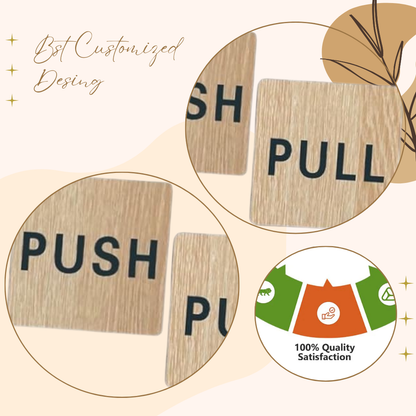 Minimalist Wooden Push & Pull Door Sign Set
