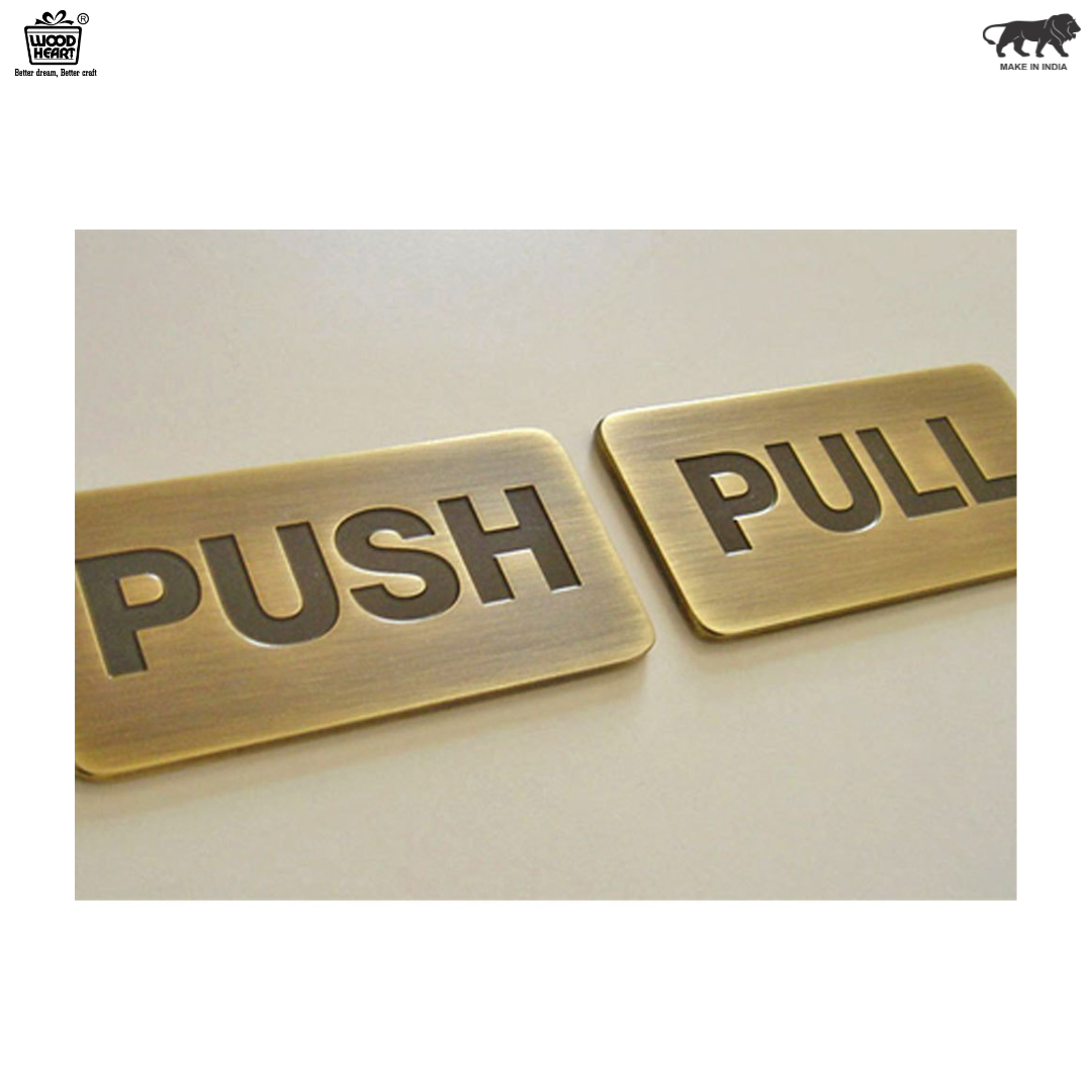 Vintage Brass Push & Pull Door Sign Plates