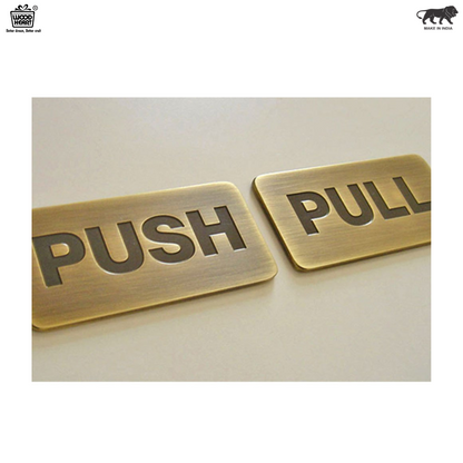 Vintage Brass Push & Pull Door Sign Plates
