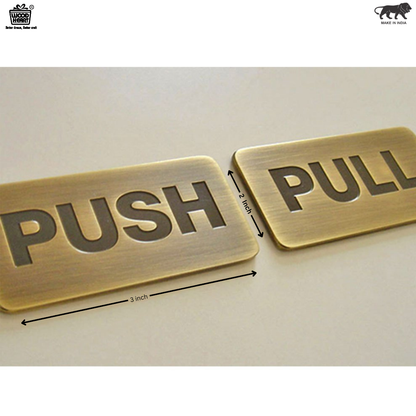 Vintage Brass Push & Pull Door Sign Plates