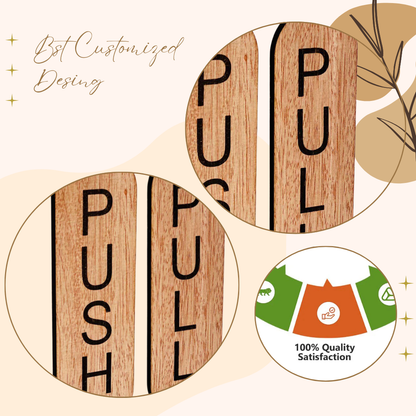 Wooden Vertical Push & Pull Door Sign Plates