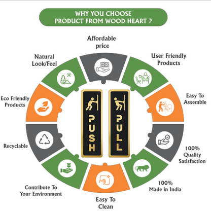 Premium Black & Gold Push/Pull Door Sign Plates with Icon