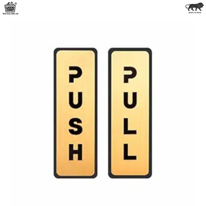 Gold Finish Push/Pull Door Sign Plates – Elegant Vertical Design