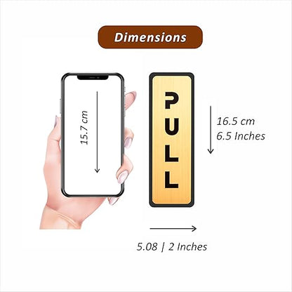 Gold Finish Push/Pull Door Sign Plates – Elegant Vertical Design