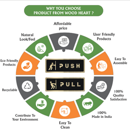 Premium Black & Gold Push/Pull Door Sign Plates with Icons