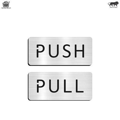 Brushed Silver Push/Pull Door Sign Plates