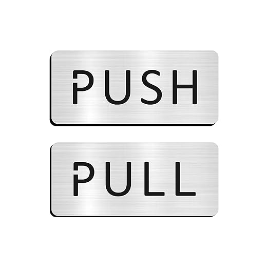 Brushed Silver Push/Pull Door Sign Plates