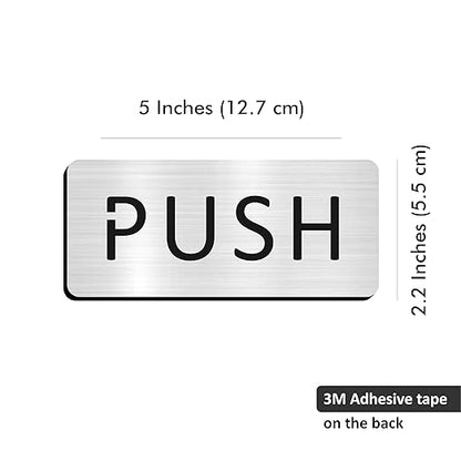 Brushed Silver Push/Pull Door Sign Plates