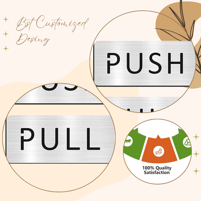 Brushed Silver Push/Pull Door Sign Plates