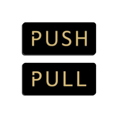 Black & Gold Push/Pull Door Sign Plates