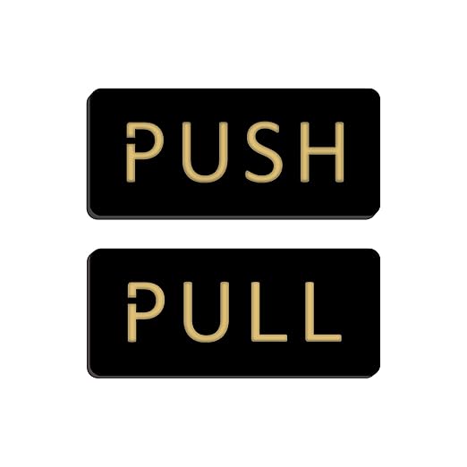 Black & Gold Push/Pull Door Sign Plates