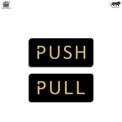 Black & Gold Push/Pull Door Sign Plates