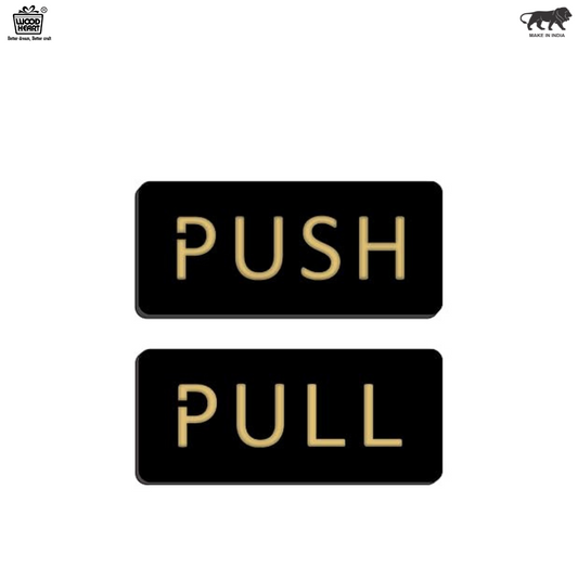 Black & Gold Push/Pull Door Sign Plates